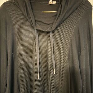 Cable & Gauge Black Cowl Neck Style Top L